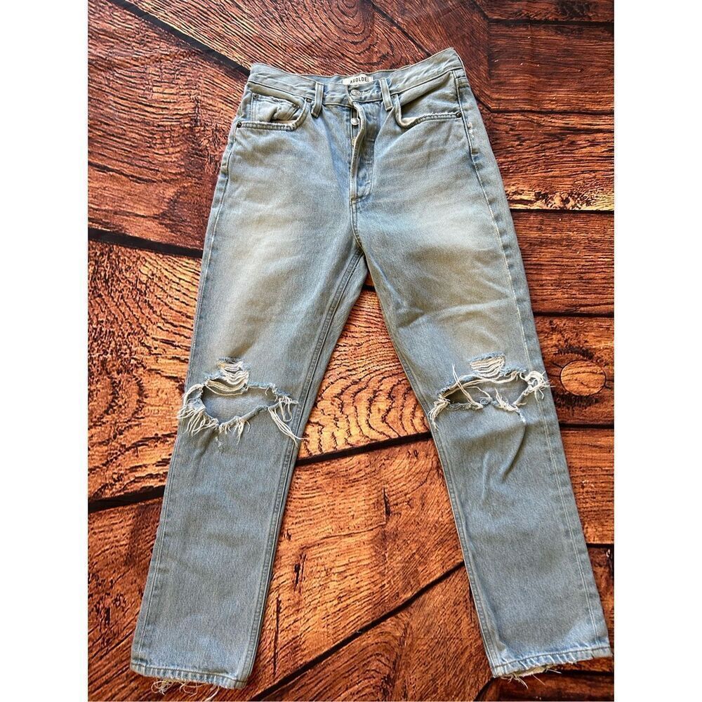 Agolde‎ Riley Hi Rise Straight Crop Light Wash